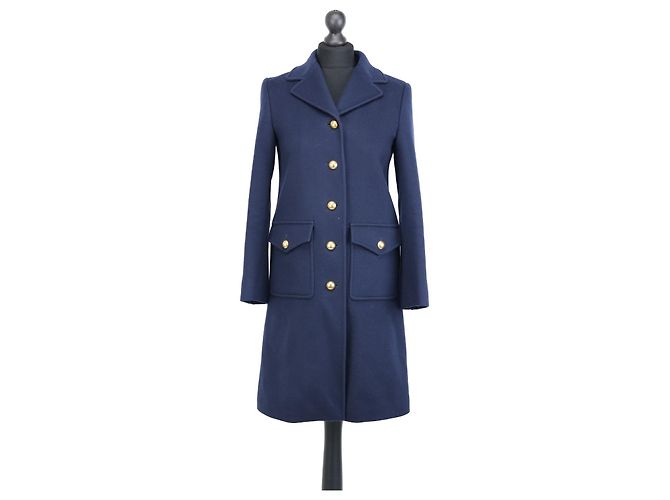 Gucci Navy Blue Wool Coat