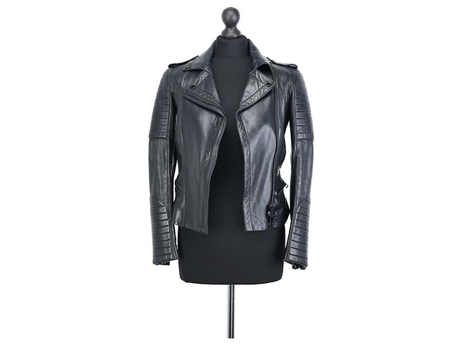 Burberry Black Leather Biker Jacket
