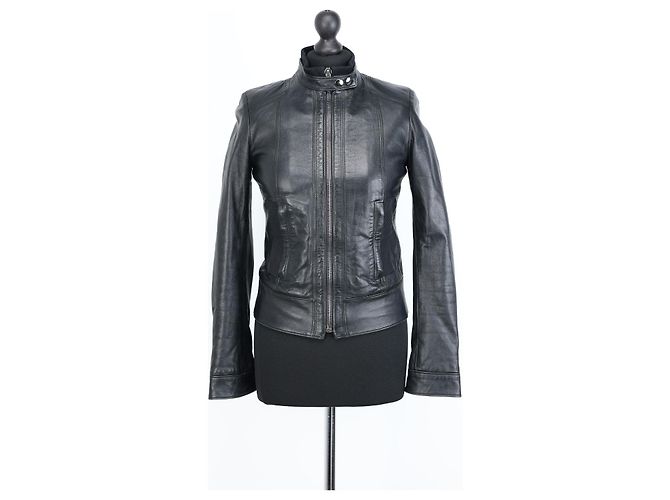 Dolce & Gabbana Black Leather Biker Jacket