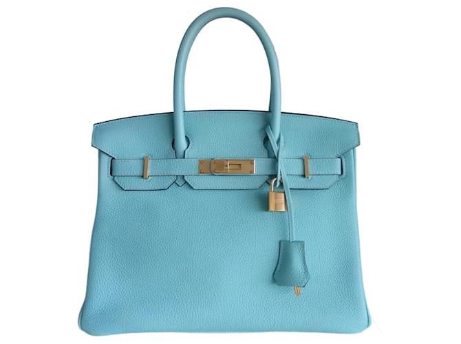 Hermès Hermes Birkin 30 bag in atoll blue Leather  ref.1252936
