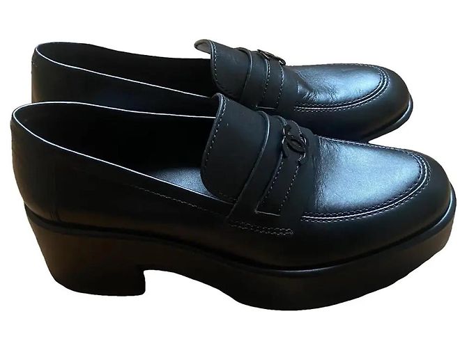 Mocassini Chanel in pelle nera 39.5 Nero