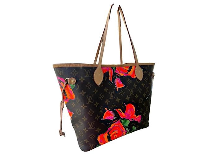 Louis Vuitton Neverfull MM collection Stephen Sprous Roses Cuir Multicolore  ref.1252947