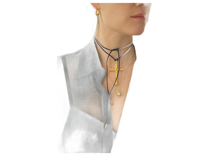 Collana Just Cavalli con croce in oro