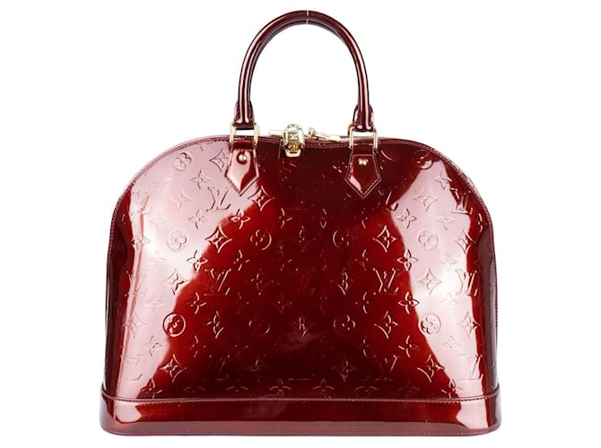 Louis Vuitton Vernis Monogram Alma GM Handbag Dark red Leather  ref.1253041
