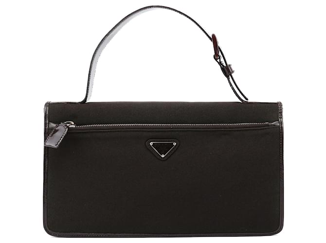 PRADA Handbags Patent leather Brown Tessuto  ref.1253063