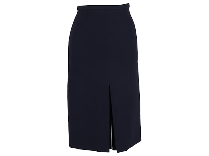 Céline Celine Pencil Skirt in Navy Blue Cotton  ref.1253129