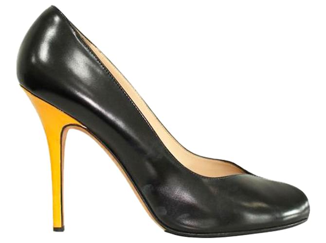 Yves Saint Laurent Zapatos de tacón peep toe Tribute negros Cuero  ref.1253165