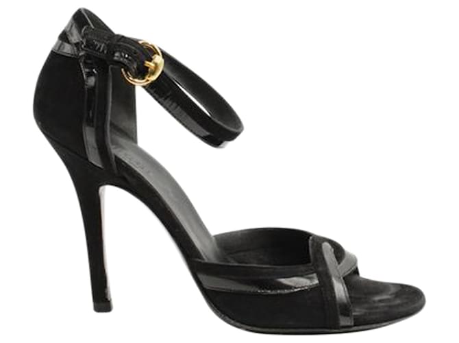 Gucci Scamosciato Vit. Vernice Black Heels Leather  ref.1253168
