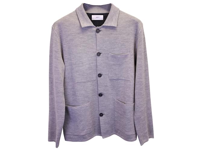 Autre Marque Mr. P Shirt-Style Cardigan in Grey Wool  ref.1253171