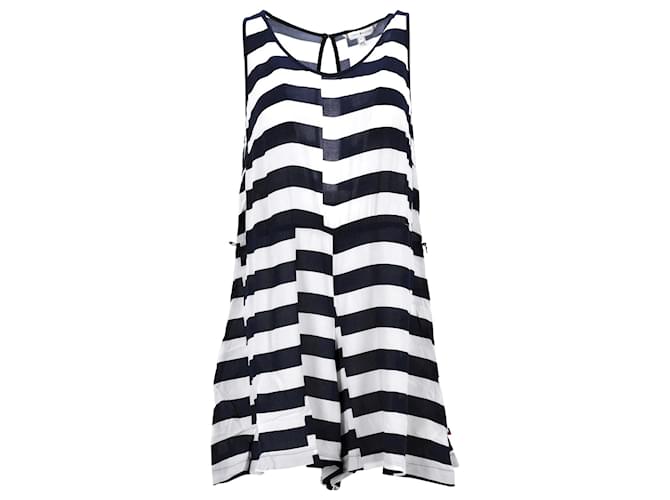 Tommy Hilfiger Womens Mixed Stripe Viscose Playsuit in Blue Viscose Cellulose fibre  ref.1253188