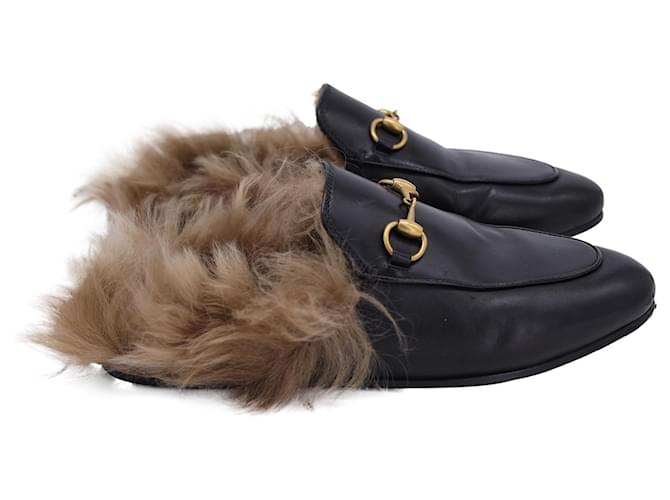 Gucci Princetown Leather Slippers in Black Leather  ref.1253222