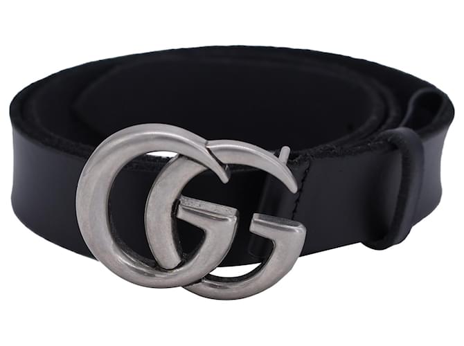 Cinturón Gucci GG en cuero negro  ref.1253226