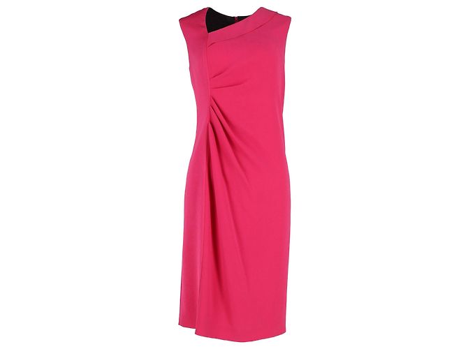 Vestido Joseph Ruched sem mangas em acetato rosa