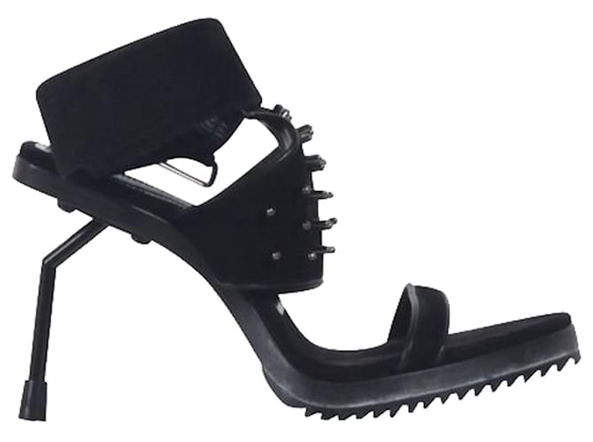 Autre Marque Zapatos destalonados negros con plataforma con tachuelas Cuero  ref.1253234