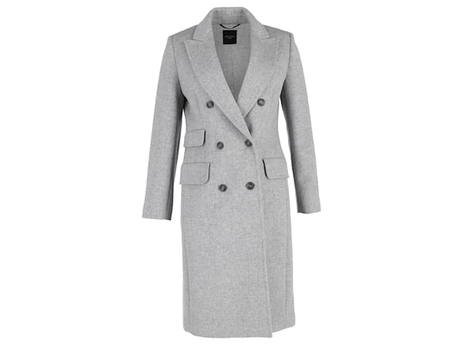 Weekend Max Mara Double-Breasted Coat in Grey Wool  ref.1253268