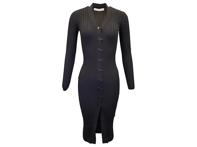 Autre Marque Dion Lee Latch Hook Cardigan-Kleid aus schwarzer Viskose Zellulosefaser  ref.1253274