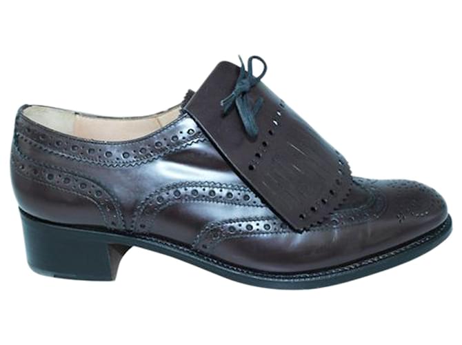 Church's Dark Brown Laser Cut Constance Shoes Leather  ref.1253284
