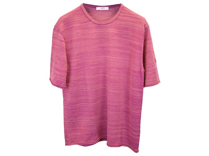Autre Marque Señor. Camiseta de rayas P de algodón burdeos Roja