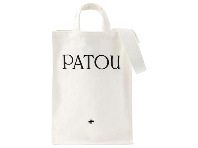 Autre Marque Vertikale Shopper Tasche - PATOU - Baumwolle - Weiß  ref.1253301