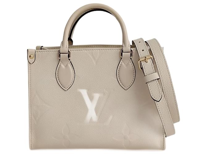 Bolsa de ombro Louis Vuitton OnTheGo Empreinte PM em couro marfim Branco Bege  ref.1253400