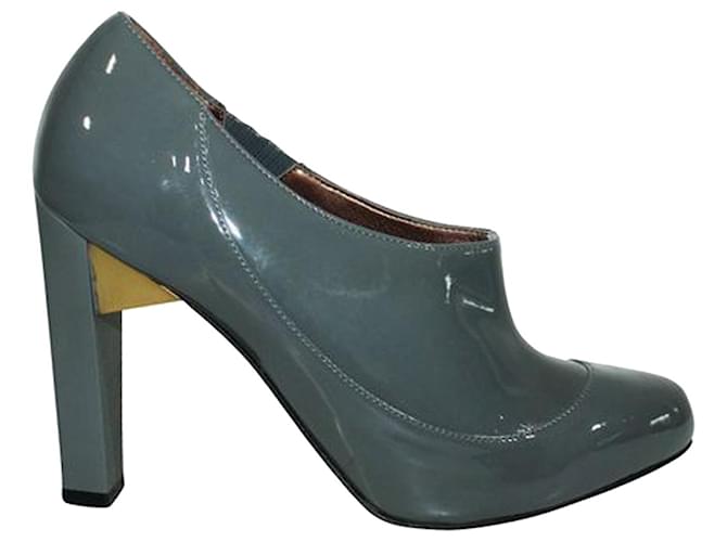 Stella Mc Cartney Grey Vegan Patent Leather Heels  ref.1253410