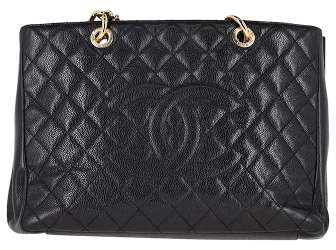 Timeless Chanel Grand Shopping Tote Bag aus schwarzem gestepptem Caviarleder  ref.1253414
