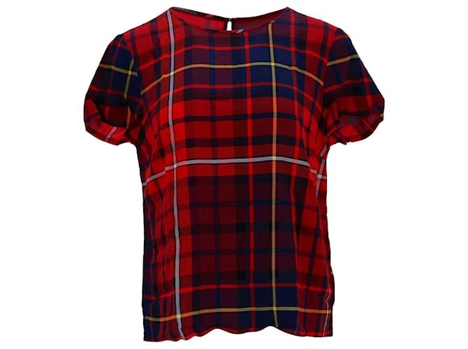 Tommy Hilfiger Womens Printed Viscose Top Red Cellulose fibre  ref.1253435