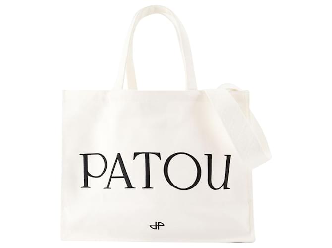 Autre Marque Large Shopper Bag - PATOU - Cotton - White  ref.1253448