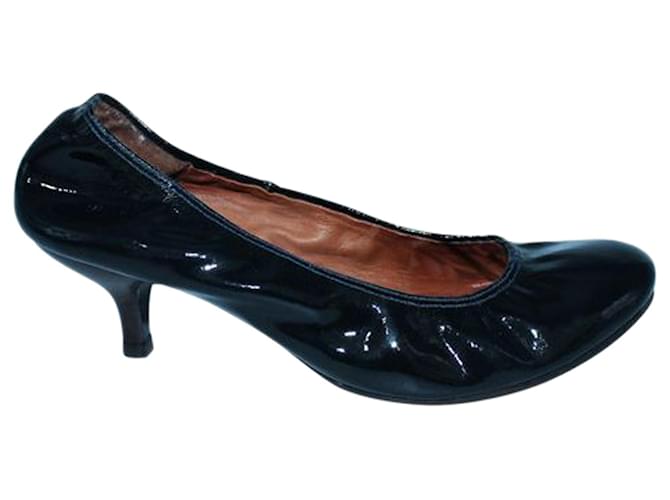 Lanvin Patent Leather Kitten Heels Black  ref.1253521