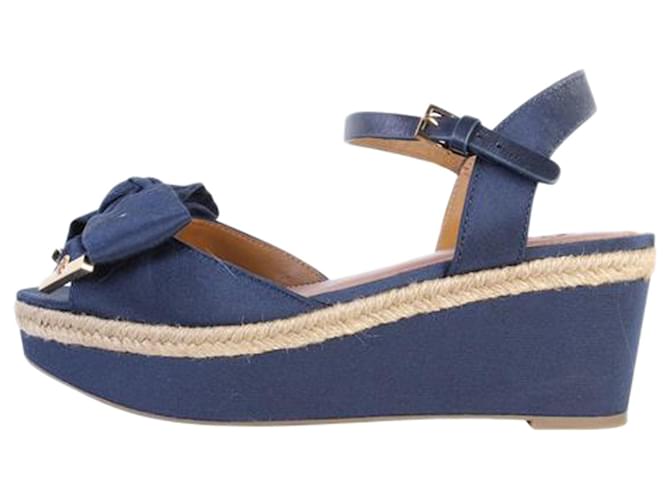 Tory Burch Tory Wedges In Navy Blue Navy blue  ref.1253522