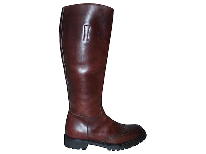 Church's Brown Leather High Knee Boots  ref.1253540