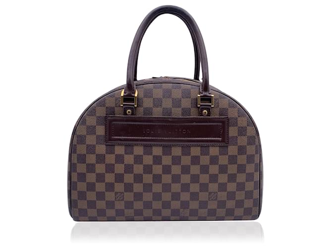 Louis Vuitton Damier Ebene Canvas Nolita Satchel Bag Handbag Brown Cloth  ref.1253550