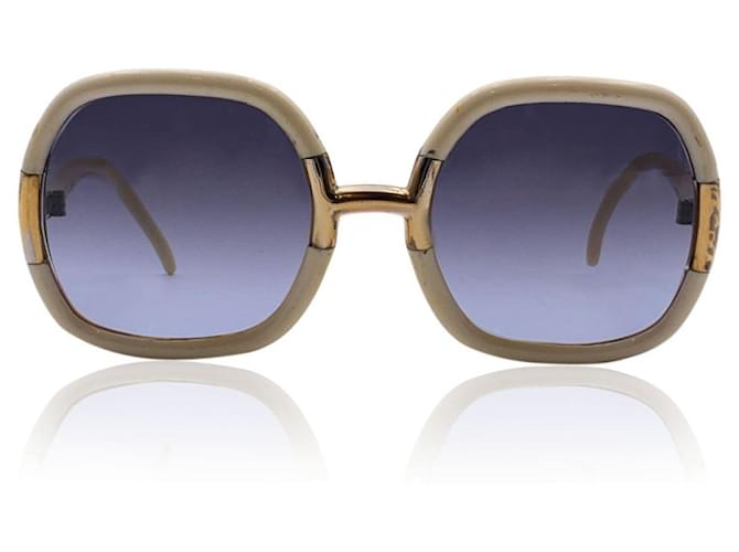 Autre Marque Vintage beige übergroße G 20 Sonnenbrillen 55/15 120MM Weiß Kunststoff  ref.1253555