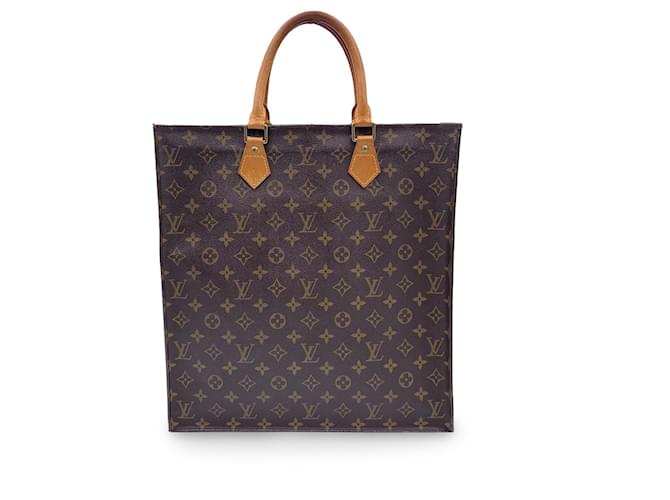 Louis Vuitton Monogram Canvas Sac Plat GM Tote Shopping Bag Toile Marron  ref.1253556