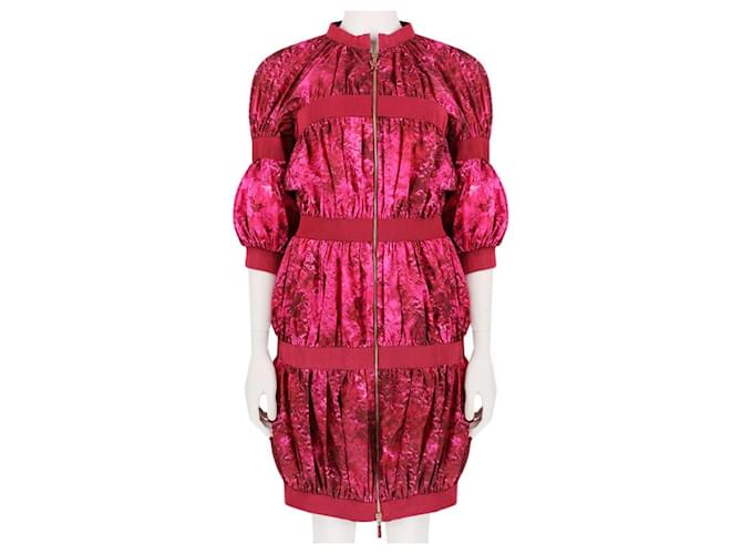 Autre Marque Moncler Gamme Rouge Exquisite Ruby Blossom Banded Coat Jacket Red Polyamide  ref.1253588