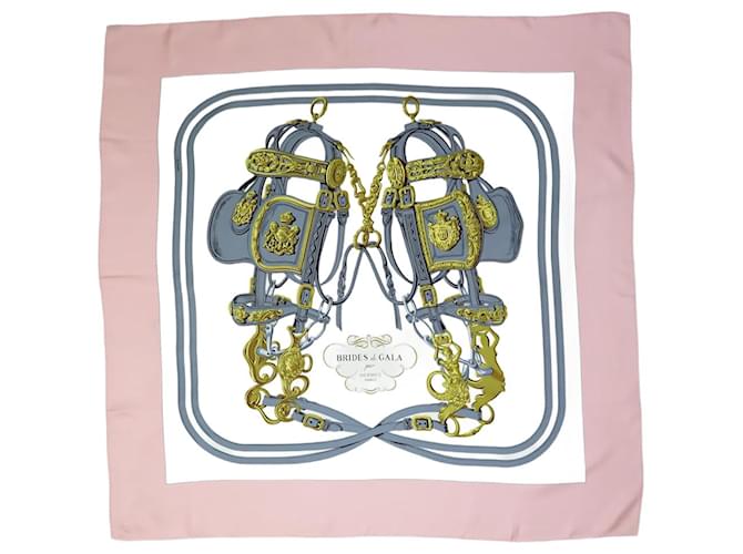 Hermès Pink silk Brides de Gala scarf  ref.1253650