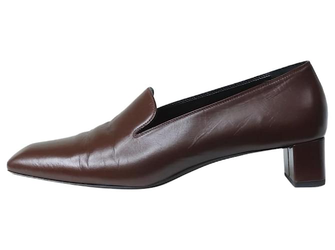The row Brown square-toe heel pumps - size EU 40 (Uk 7) Leather  ref.1253661