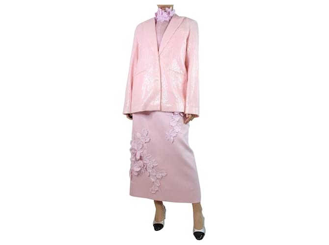Autre Marque Rosa Blazer mit Paillettenverzierung – Größe UK 10 Pink Polyester  ref.1253662