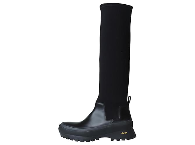 Jil Sander Black neoprene knee-high boots - size EU 38  ref.1253668