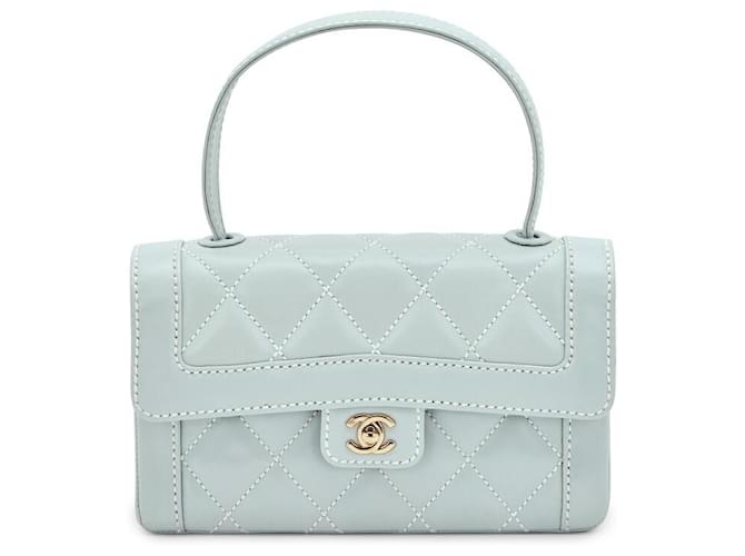 Coco Handle Chanel Handtaschen Blau Leder  ref.1253681