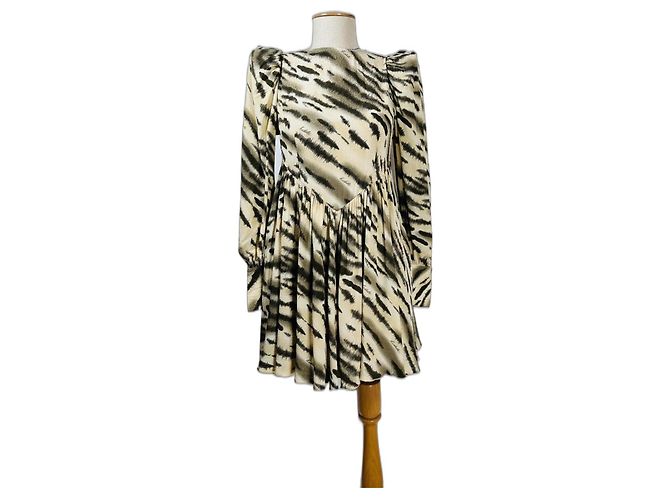 Autre Marque Vestido mini de jacquard ligero Rotate Beige Multicolor