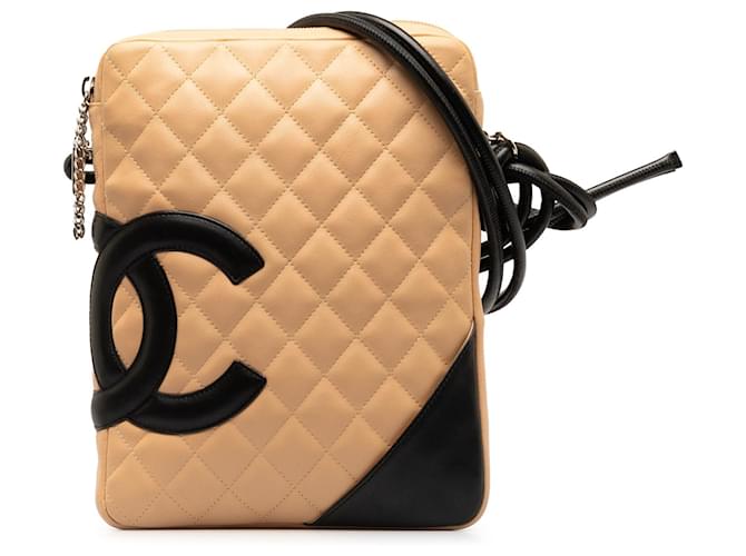 Chanel Brown Cambon Ligne Crossbody Beige Leather  ref.1253698
