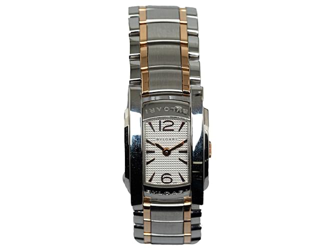Bulgari Bvlgari Silver Quartz 18K Rose Gold and Stainless Steel Assioma Watch Silvery Metal  ref.1253724