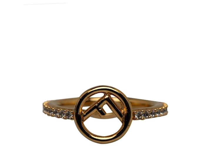 Fendi Gold F é anel de cristal Fendi Dourado Metal  ref.1253767