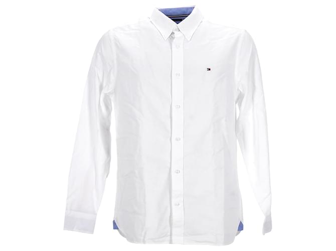 Tommy Hilfiger Camisa de algodón Oxford para hombre Blanco  ref.1253822