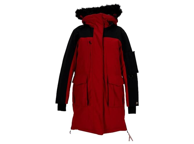Tommy Hilfiger Womens Tommy Icons Parka Red Polyester  ref.1253826