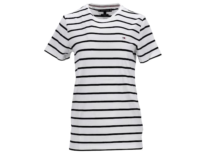 Tommy Hilfiger Camiseta masculina slim fit de manga curta Branco Algodão  ref.1253839