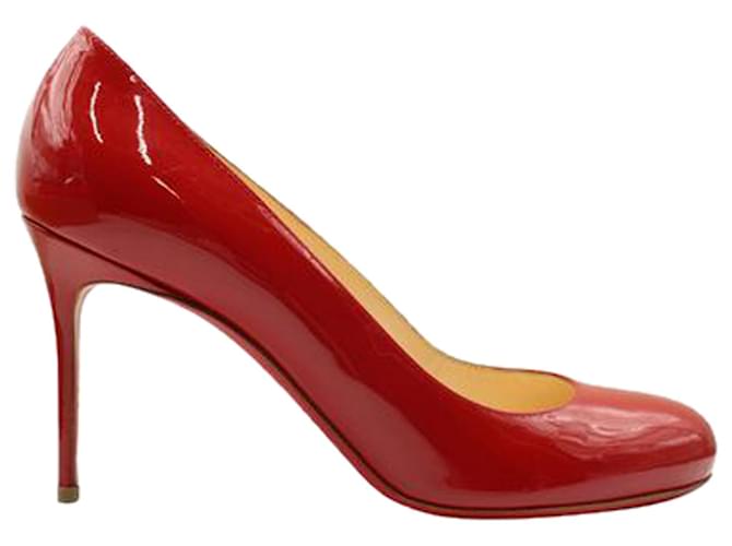 Christian Louboutin Red Fifi 85 Patent Calf Heels Leather  ref.1253856