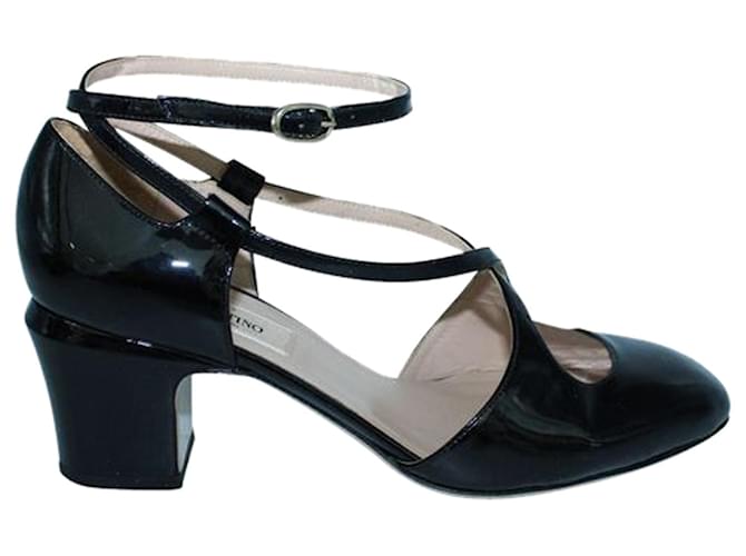 Valentino Patent Leather Block Heels Black  ref.1253888