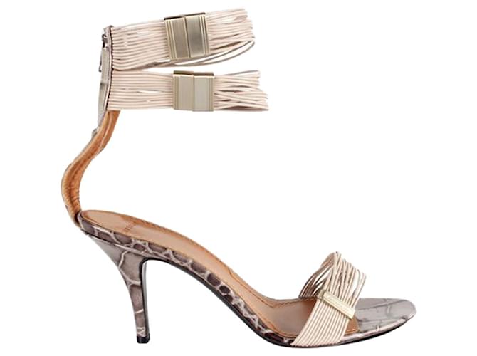 Givenchy Crocodile Embossed Straps Sandals Leather  ref.1253916